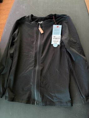 Black Zip-Front Lightweight rash guard size medium